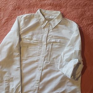 LLBean Button Down Shirt, White, Large